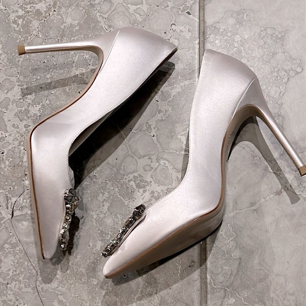 Sophia Webster Margaux Embellished Pointed Toe Pumps in Ivory Satin, New,Size 38 - Picture 7 of 16